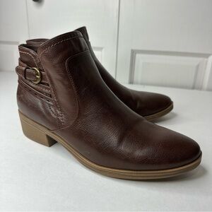 BareTraps Medley Booties Size 9.5 Dark Brown Side Zipper Fall Great Condition